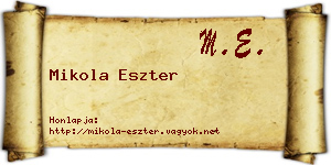 Mikola Eszter névjegykártya